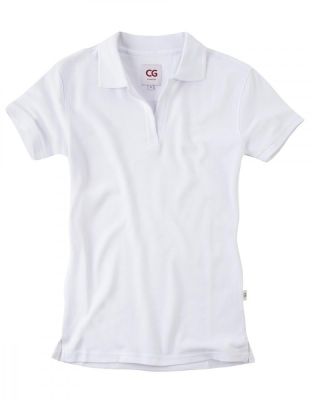 Weißes Poloshirt ohne Knöpfe