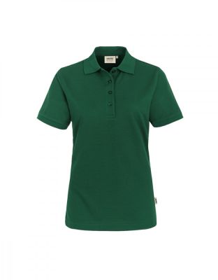 Poloshirt Damen in Tanne-Grün mit femininer Passform und 4-Knopf-Leiste – ideal für Pflege, Praxis oder Serviceberufe