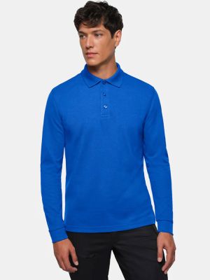 Langarm Poloshirt Herren in Blau