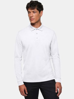 Langarm Poloshirt Herren Weiß