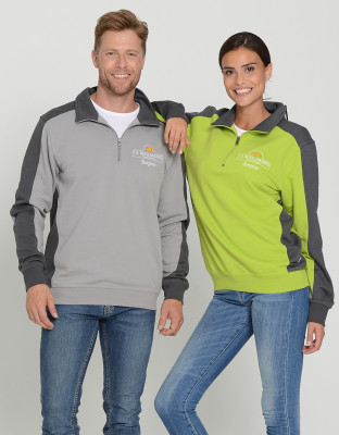 Unisex Performance Zip Sweatshirt Contrast