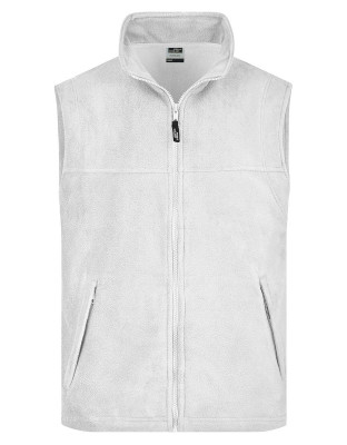Weste Weiß Herren – warme und strapazierfähige Fleece-Weste mit Zip-Taschen