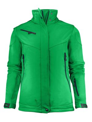 Grüne Softshelljacke Damen – wetterfeste Outdoorjacke mit Kapuze und Fleecefutter