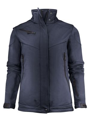 Schwarze Softshelljacke Damen mit abnehmbarer Kapuze, Fleece-Futter und Reißverschlusstaschen – ideal für Herbst und Winter
