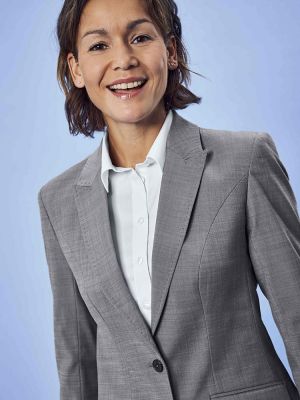 Damen Blazer Slim Fit Hellgrau