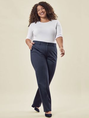 Business Damen Hose Bootcut Dunkelblau