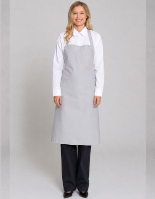 Kochschürze Latzschürze Pale Grey – taschenlos, hellgrau, für professionelle Küche
