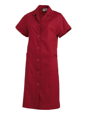 Weinroter Apotheken Kittel Damen kurzarm mit Taschen für Apotheke und Praxis