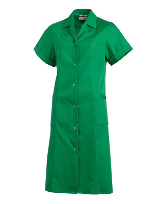 Grüner Labormantel Damen kurzarm mit Taschen für Praxis und Labor
