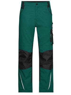 Grüne Arbeitshose für Handwerker – robuste Workwear mit CORDURA®-Knieverstärkung, dehnbarem Bund und praktischen Taschen