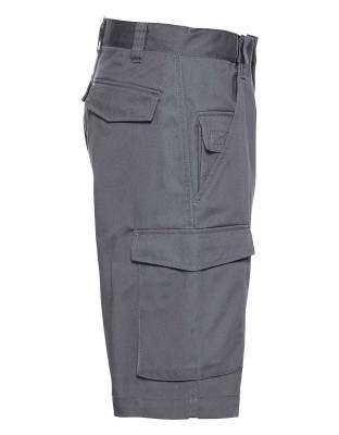 Arbeitshose kurz Herren in Grau mit Taschen und elastischem Bund – ideal für Sommer und Handwerk