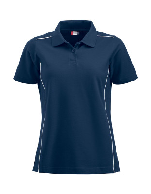 Damen Sport Poloshirt aus leichtem Piqué in lockerer Passform, mit Kontrastpaspeln an Schultern und Seiten, Ton-in-Ton-Knopfleiste und Seitenschlitzen.