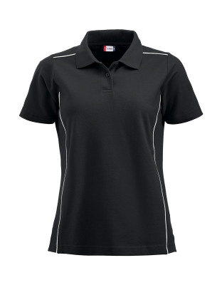 Damen Arbeits Poloshirt New Alpena in Schwarz, tailliert, für Beruf & Freizeit