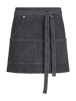 Kurze Jeans Schürze in Schwarz