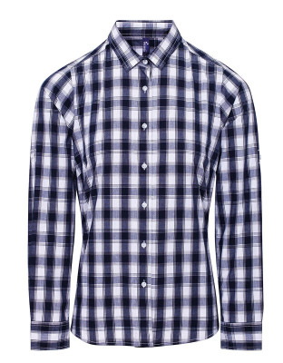 Karobluse Damen blau/weiß