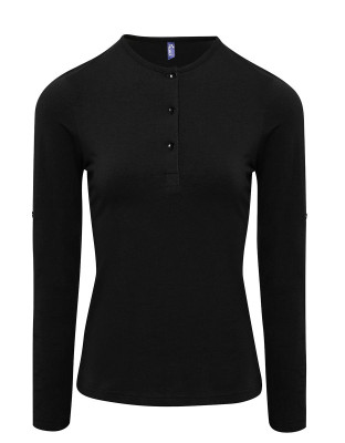 Langarmshirt Damen Schwarz