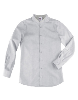Stehkragenhemd Herren hellgrau