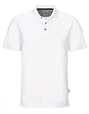 Herren Poloshirt Weiß mit Kontrastknöpfen und glatter Oberfläche – modern, funktional und pflegeleicht