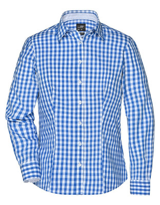 Karo Bluse blau-weiß