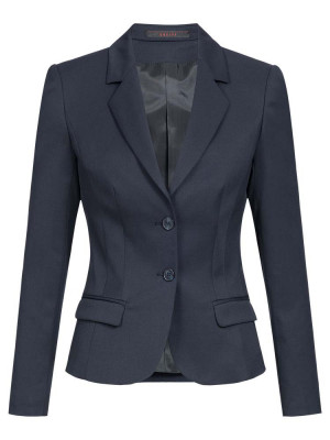 Damen Blazer Slim Fit in Dunkelblau mit 2 Pattentaschen, taillierter Schnitt, eleganter Look für Büro und Empfang