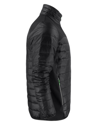 Herren Hybrid Jacke Expedition in Schwarz mit Stepp- und Softshellelementen