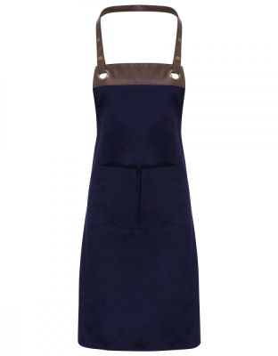 Bib Apron Espresso with Faux Leather