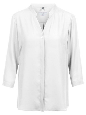 Chiffon Bluse 3/4-Arm Weiß