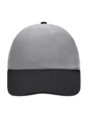 Graues Basecap mit schwarzem Schirm – ideal zum Besticken mit Logo oder Text