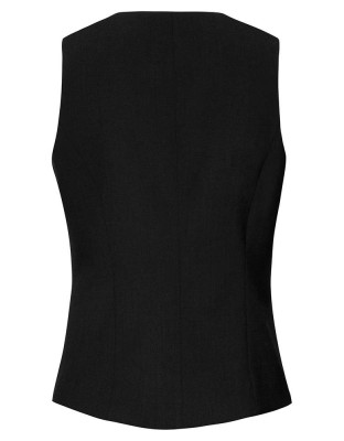 Schwarze Business Weste Damen Regular Fit mit Stoffrücken und Taschen, ideal fürs Büro und Business-Outfits