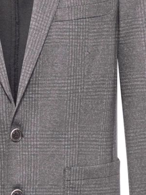 Herren Jersey Sakko Glencheck Grau – Regular Fit, stilvolles Sakko mit dezentem Glencheck-Muster, Zwei-Knopf-Verschluss, aufgesetzten Taschen und Seitenschlitzen, ideal für Business, Büro, Verkauf und Gastronomie.