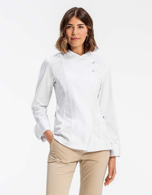 Ladies Cooking Jacket with Jersey Back