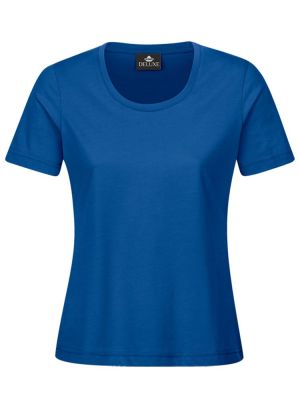 Blaues Damen T-Shirt mit Rundhals, tailliert, für Beruf & Freizeit