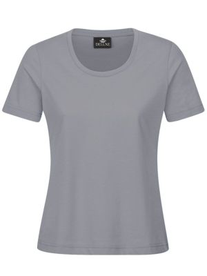 Graues Damen T-Shirt mit Rundhals, tailliert, für Beruf & Freizeit