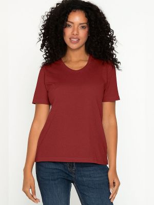 Bordeaux Damen T-Shirt mit Rundhals, tailliert, für Beruf & Freizeit