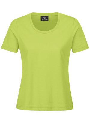 Hellgrünes Damen T-Shirt mit Rundhals, tailliert, für Beruf & Freizeit