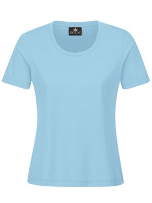 Hellblaues Damen T-Shirt mit Rundhals, tailliert, für Beruf & Freizeit