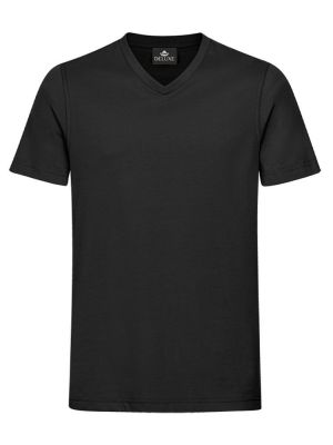 Schwarzes Herren T-Shirt mit V-Ausschnitt – pflegeleicht, klassisch, in vielen Größen