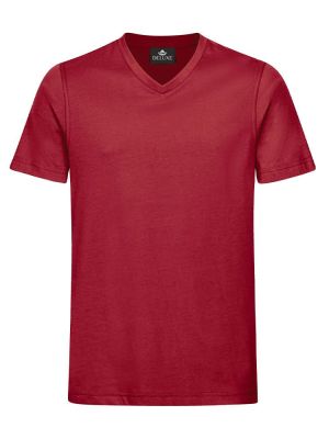 Herren T-Shirt Bordeaux mit V-Ausschnitt – gerade geschnitten, XS bis 5XL