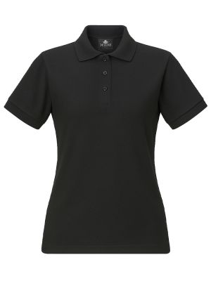 Piqué Poloshirt Damen – tailliert, XS–5XL, 60 °C, pflegeleicht, Farbe Schwarz