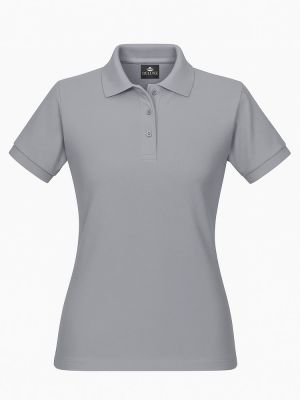 Damen Poloshirt Grau – tailliertes Piqué, XS–5XL, 60 °C, pflegeleicht & formstabil