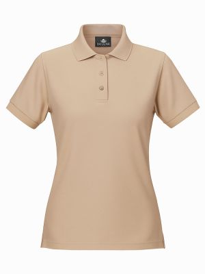Polo T-Shirt Damen – tailliert, pflegeleicht & 60 °C waschbar, Farbe Beige