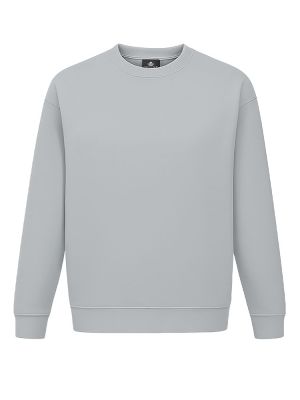 Graues Unisex Sweatshirt, gerade geschnitten, mit Rippstrickbündchen