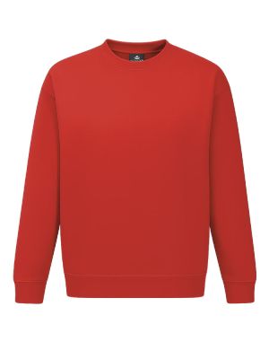 Rotes Unisex Sweatshirt, gerade geschnitten, mit Rippstrickbündchen