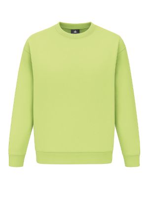 Apfelgrünes Unisex Sweatshirt, gerade geschnitten, mit Rippstrickbündchen