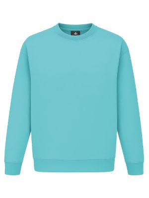 Türkises Unisex Sweatshirt, gerade geschnitten, mit Rippstrickbündchen