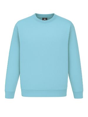 Himmelblaues Unisex Sweatshirt, gerade geschnitten, mit Rippstrickbündchen