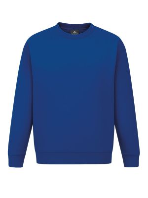 Blaues Unisex Sweatshirt, gerade geschnitten, mit Rippstrickbündchen