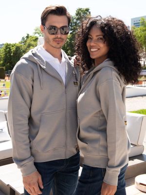 Schwarze Unisex Kapuzenjacke mit Reißverschluss und Kapuze – ideal für Beruf & Freizeit