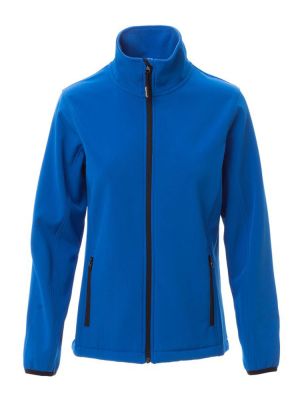 Taillierte Damen Softshelljacke in Blau mit wasserabweisender Beschichtung, 2-Wege-Reißverschluss und elastischen Ärmelbündchen