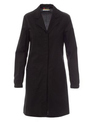 Damen Laborkittel mit Reverskragen, Brusttasche und verdeckter Knopfleiste